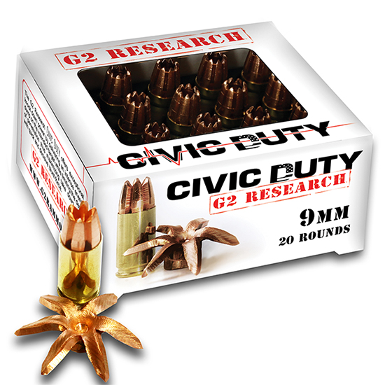 G2R CIVIC DUTY 9MM 100GR 20/25 - Ammunition